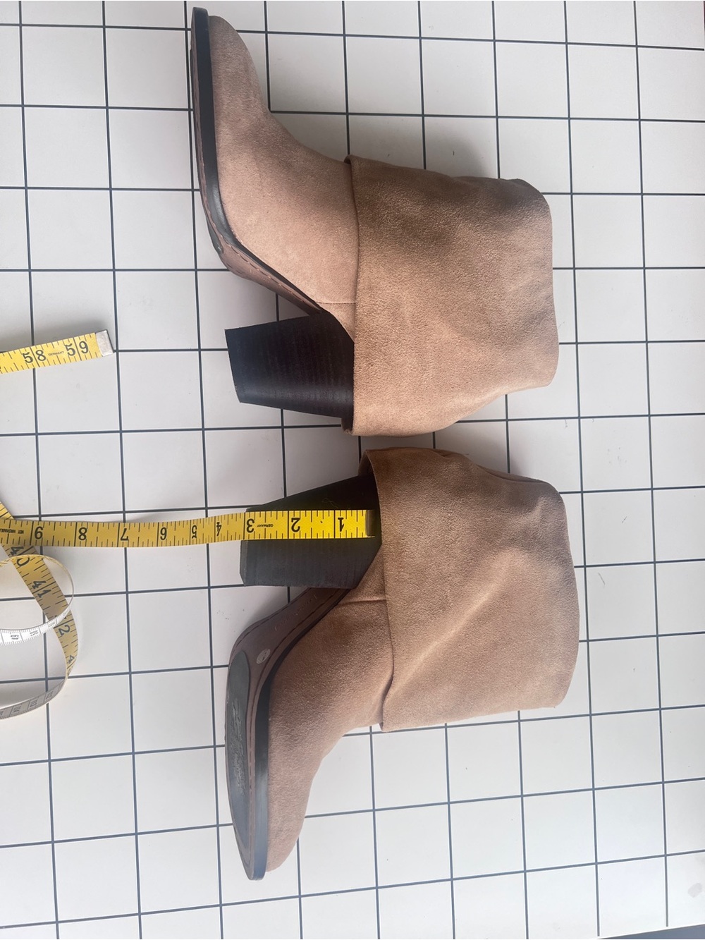 Vince Camuto Leather/Suede Heeled Boots in Taupe Size 7 NWOT - Picture 6 of 6